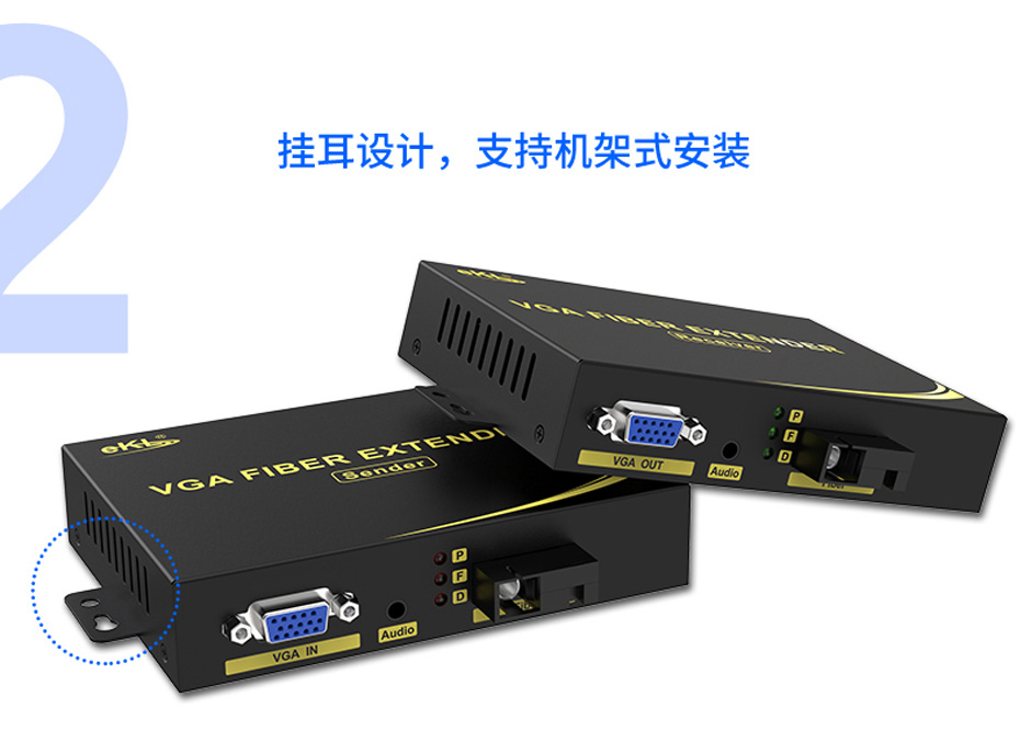 VGA光端机VF200支持机架式安装